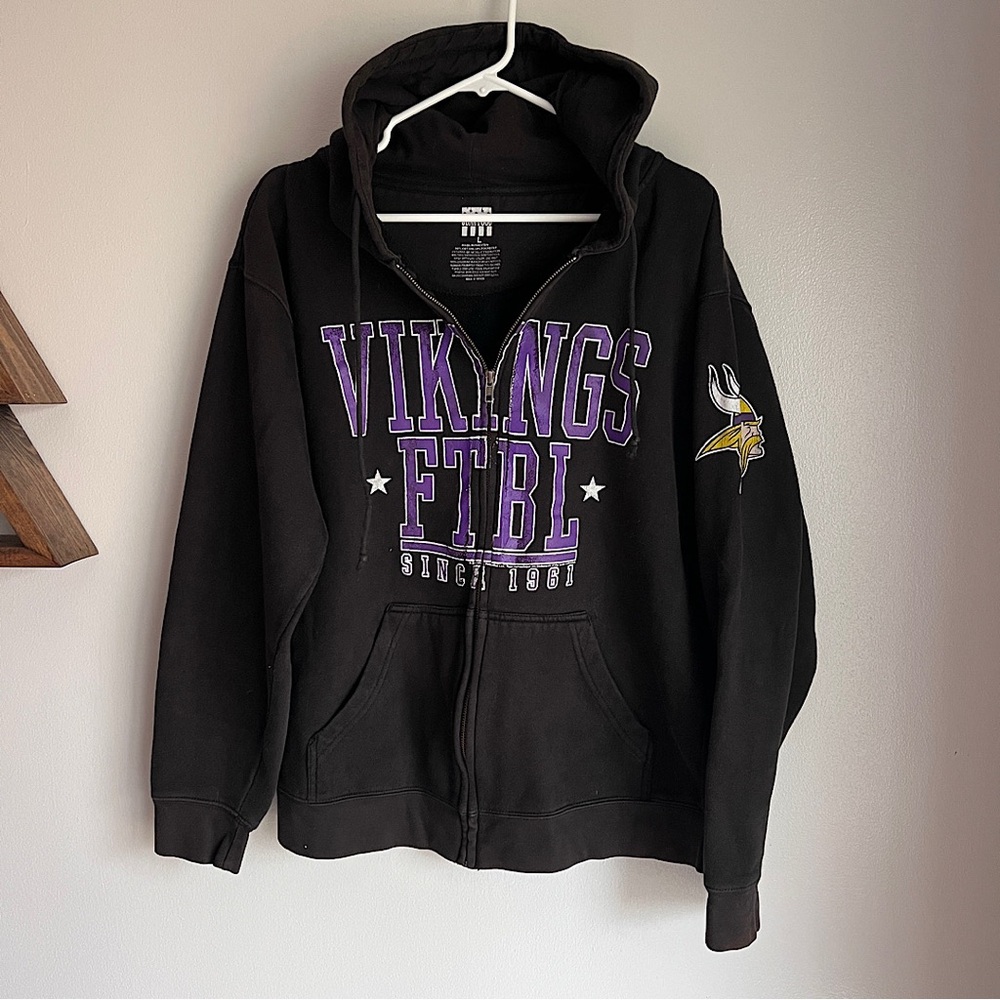 Minnesota Vikings Football Zip Up Hooded Sweatshirt